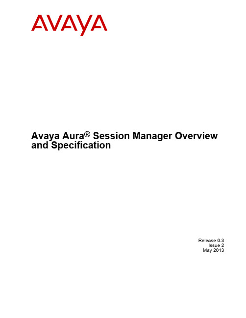 Avaya Aura Session Manager Overview and Specification