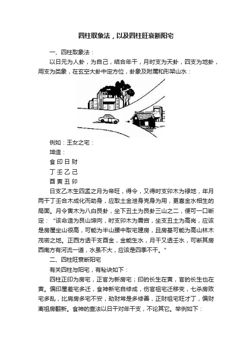 四柱取象法，以及四柱旺衰断阳宅