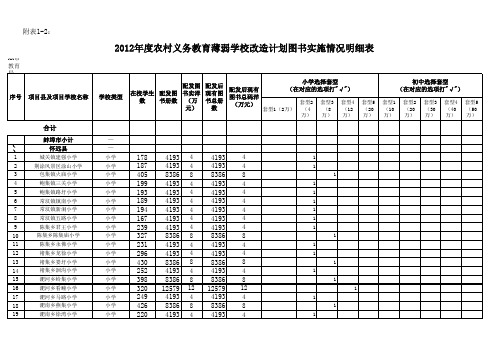 图书实施情况明细表