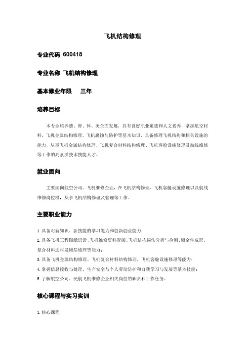 飞机结构修理