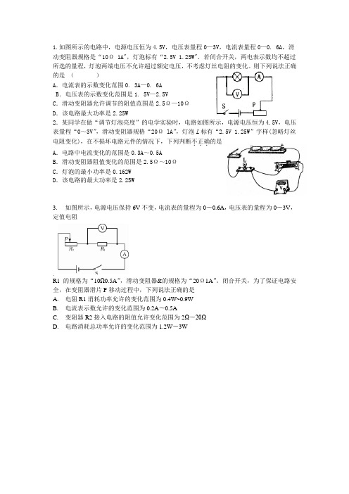 滑动变阻器变化范围