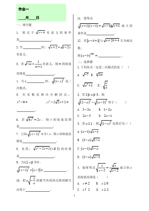 新课标突破高分九年级数学寒假作业(2)