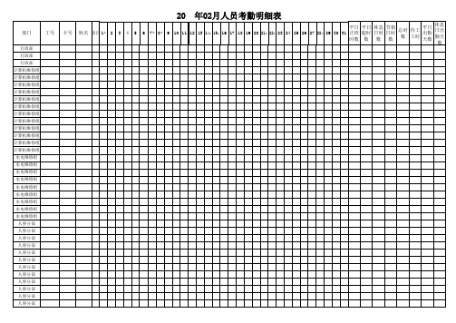 人员考勤明细表