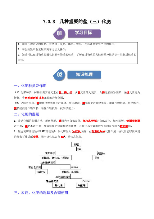 九年级化学下册-几种重要的盐(三)化肥(解析版)