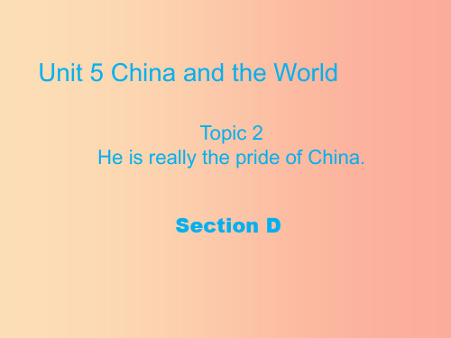 九年级英语下册Unit5ChinaandtheWorldTopic2Heisreallythepri