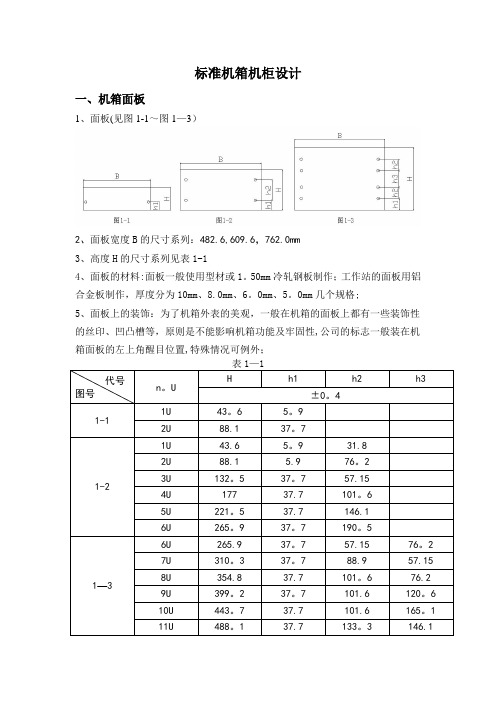 标准机箱机柜设计【范本模板】