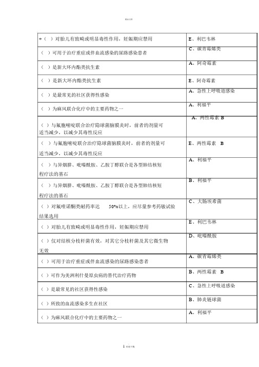 《抗菌药物临床应用指导原则》答案