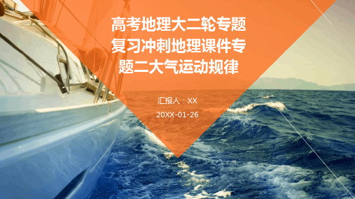 高考地理大二轮专题复习冲刺地理课件专题二大气运动规律