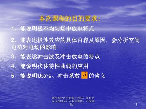 不均匀电场的击穿和雷电冲击电压下的空气击穿ppt课件