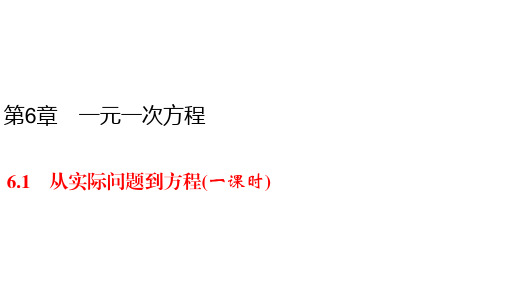 华师大版七年级下册数学同步练习课件-6.1从实际问题到方程