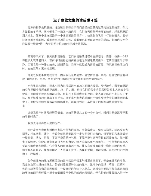 迟子建散文集的读后感4篇