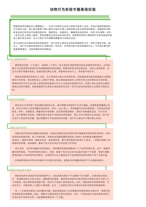 动物行为实验专题悬尾实验