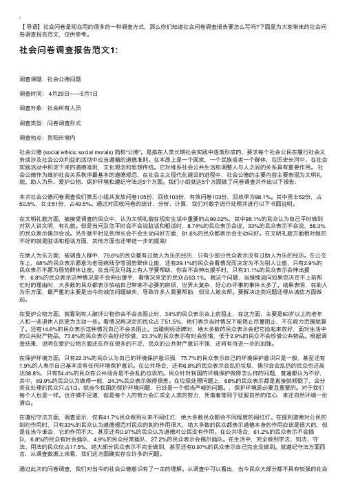 社会问卷调查报告范文