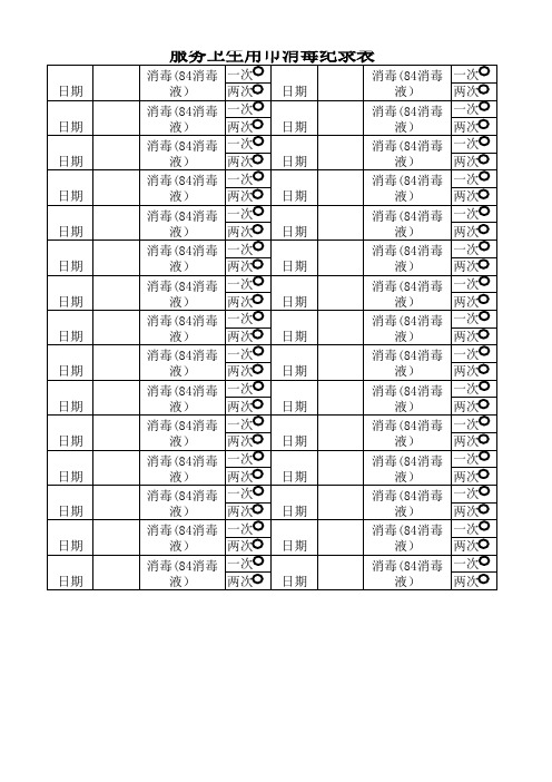 20服务卫生用巾消毒记录表(绿色)