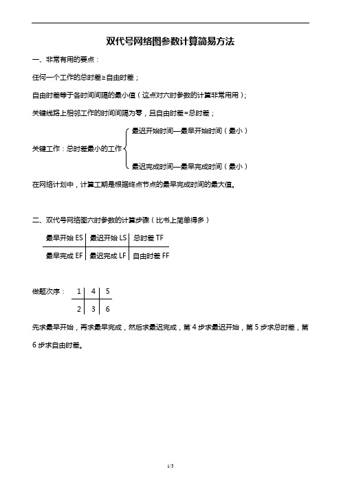 双代号网络图计算最简便方法