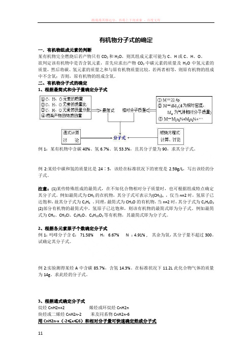 有机物分子式的确定规律总结