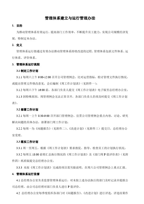 公司管理体系建立与运行管理办法