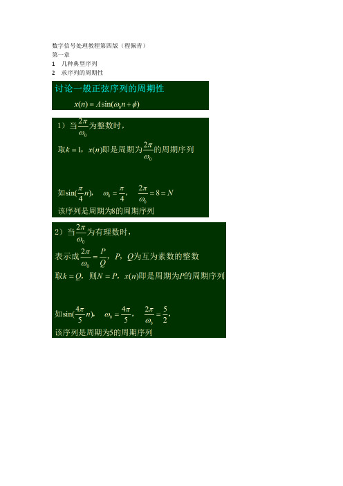 数字信号处理程佩青第四版重点总结