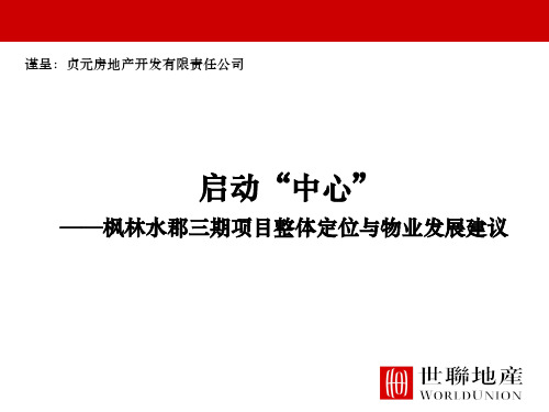 房地产项目整体定位与物业发展建议