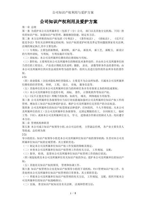 公司知识产权利用与保护方案