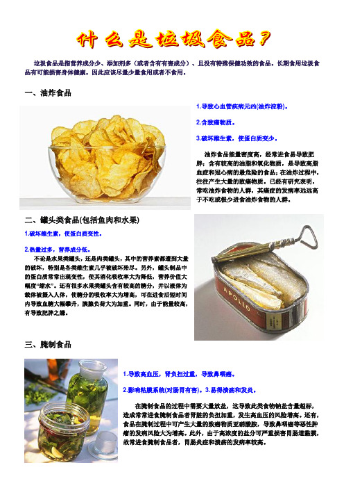 垃圾与健康食品总揽