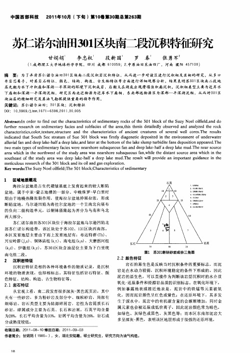 苏仁诺尔油田301区块南二段沉积特征研究