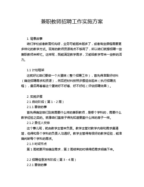 兼职教师招聘工作实施方案