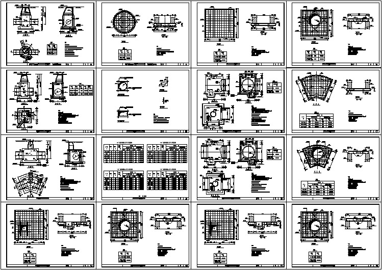 某标准检查井结构cad施工布置图纸