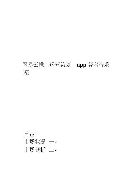 （完审版）著名音乐app网易云市场推广运营策划案-完整版