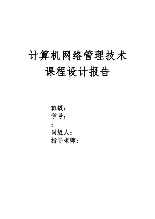 计算机网络管理技术课程设计报告