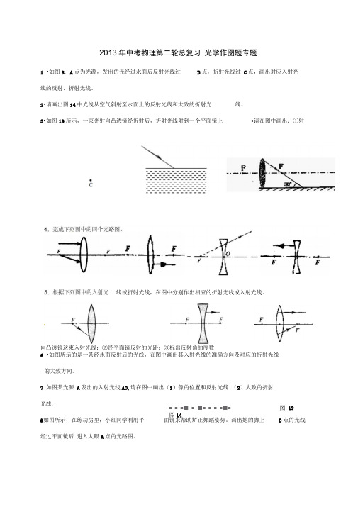 海南省中考物理第二轮总复习光学作图题专题新人教版