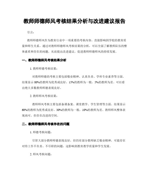 教师师德师风考核结果分析与改进建议报告