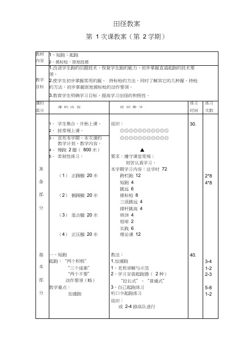 田径教案(全套)