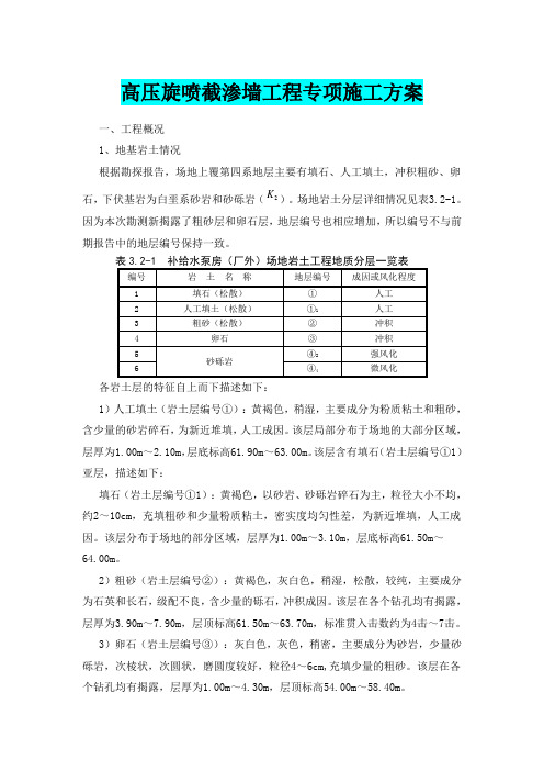 高压旋喷截渗墙工程专项施工方案