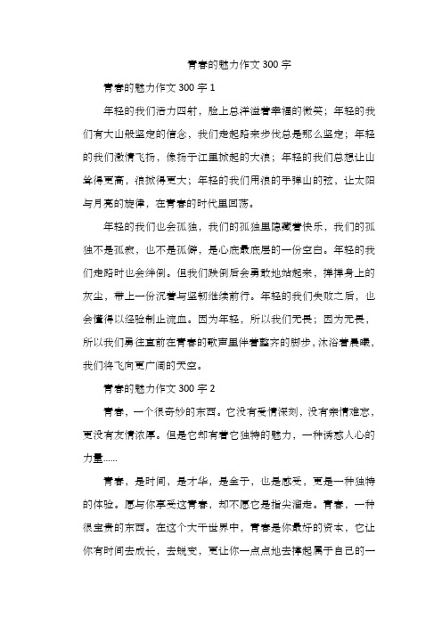 青春的魅力作文300字