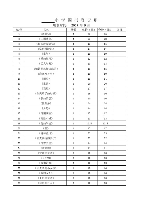 小学图书目录