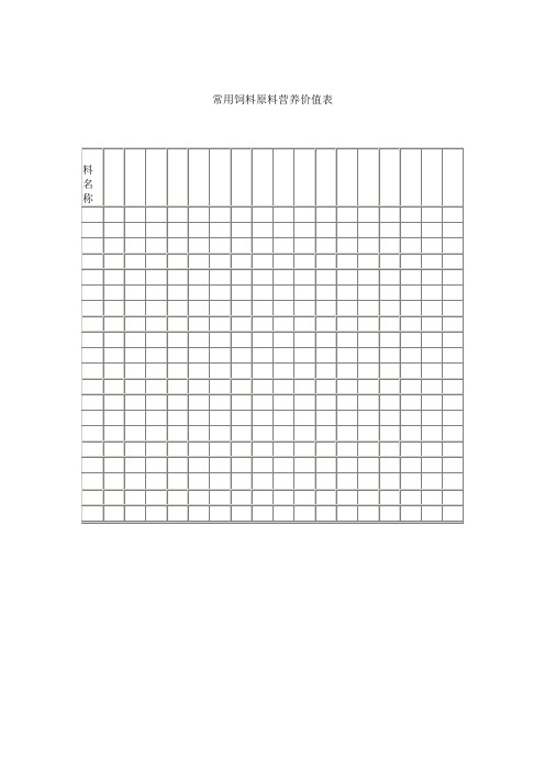 蛋鸡饲养管理实用表格