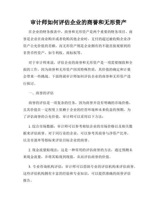 审计师如何评估企业的商誉和无形资产