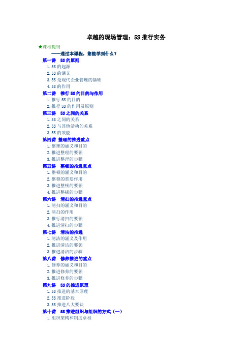 《卓越的现场管理：5S推行实务》