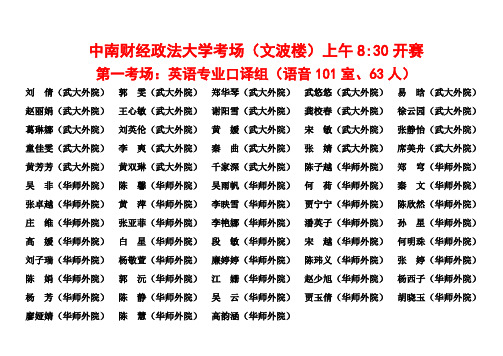 中南财经政法大学考场文波楼上午开赛