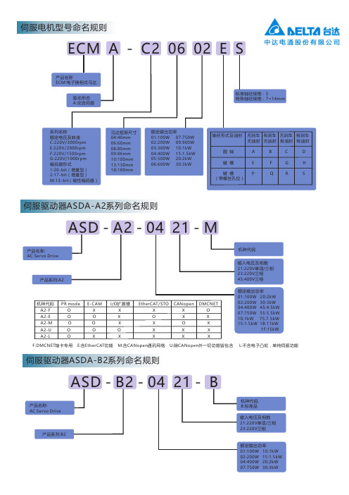 台达伺服电机命名规则