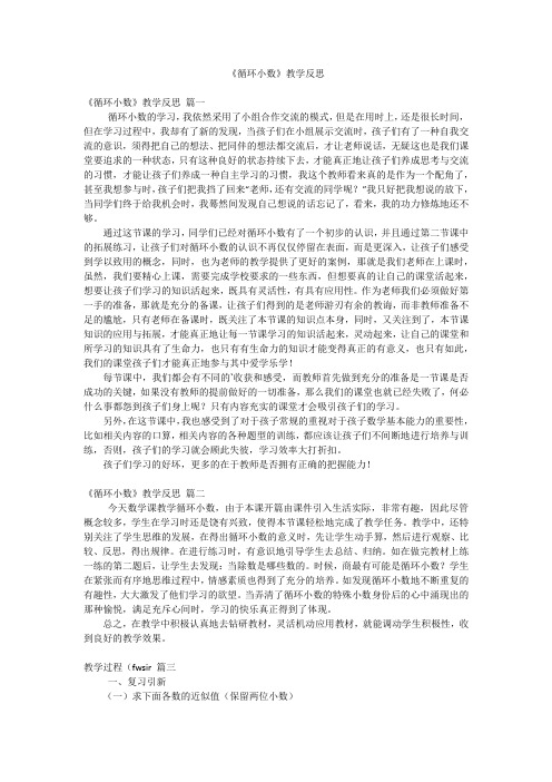 《循环小数》教学反思