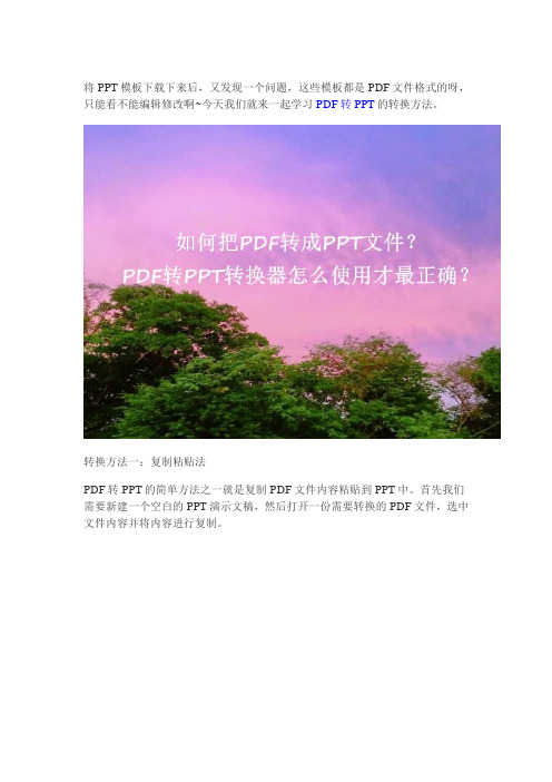 如何把PDF转成PPT文件？学会再也不求人