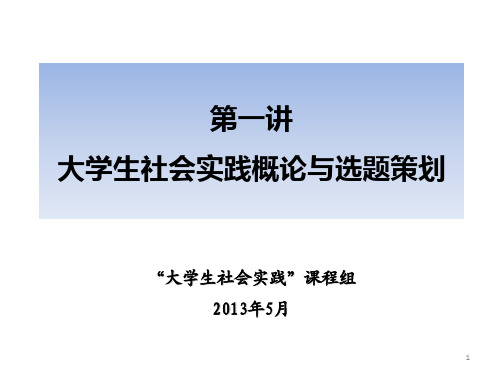 大学生社会实践概述PPT幻灯片