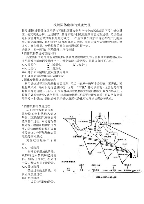 浅谈固体废物的焚烧处理