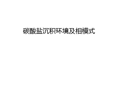 碳酸盐沉积环境及相模式讲课讲稿