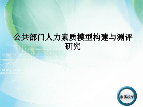 公共部门人力素质模型构建与测评研究(ppt29张)