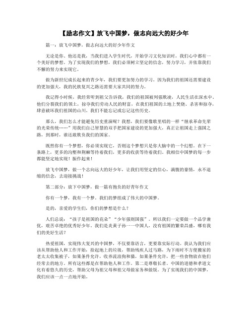 【励志作文】放飞中国梦,做志向远大的好少年