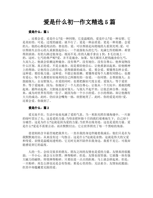 爱是什么初一作文精选5篇