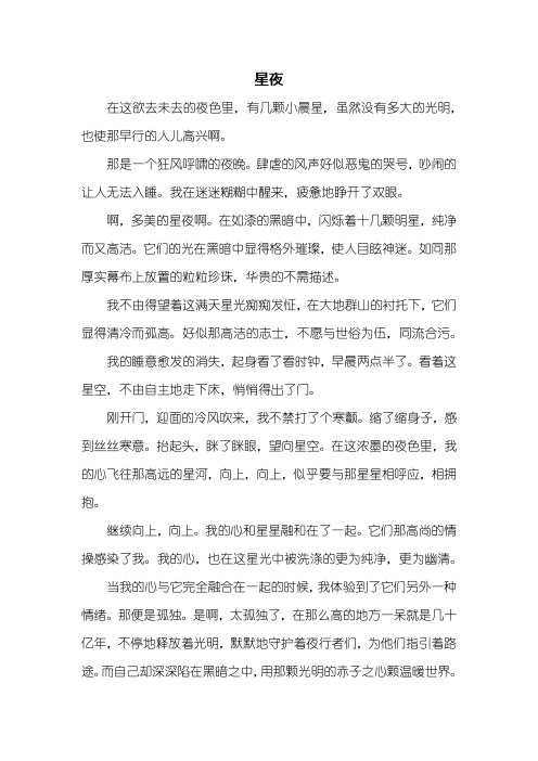 初三作文:星夜作文600字